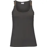 LASCANA Tanktop "mit goldfarbenen Kettendetails an den Trägern" figurbetontes Jerseytop, lockeres Sommertop, Partytop, elegant