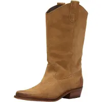 Felmini Leder Cowboystiefel mit hohem Schaft bis zur mittleren Wade und bequemer Passform