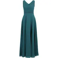 Vera Mont Abendkleid mit Plissee in Dark Emerald | Gr.: 42