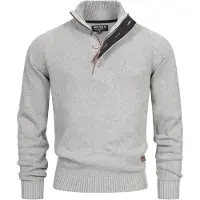 INDICODE JEANS Indicode Strickpullover Herren Baumwolle grau, XL 687941-0005-09970