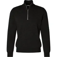 Seidensticker Stehkragenpullover "Schwarze Rose", Herren, Gr. XL, anthra mélange, 100% Wolle, unifarben, regular fit, ohne Ausschnitt, Pullover Stehkragenpullover, Quarter Zip Uni