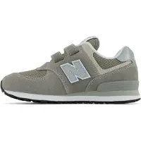 New Balance Unisex für Kinder. PV574V1 Leder Turnschuhe 574 Core Hook & Loop grün (30.5 W), Wohnung, Klettverschluss, Lässig, Kinderbekleidu