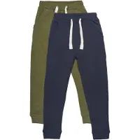 Minymo Jogginghosen - 2er-Pack - Dark Olive - - 9 Jahre (134) - Jogginghosen