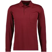 Ragman Herren Poloshirt Langarm Polokragen Baumwollmix Rot 6XL