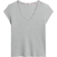 Superdry Essential Lace Trim Kurzarm-t-shirt Mit V-ausschnitt