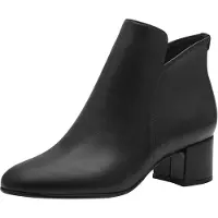 Tamaris Damen Stiefelette matt Blockabsatz Vegan 1-25355-43, Größe:39 EU, Farbe:Schwarz