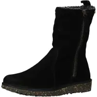 El naturalista für Damen. 256331010005_001 Lederstiefel N5633 Seidenwildleder schwarz (42), Wohnung, Reißverschluss, Lässig
