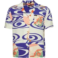 Superdry für Damen. W4010371A Vintage Logo Beach Resort Logo Shirt blau (XS), Lässig, Viskose, Kurzarm