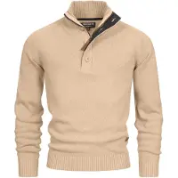 INDICODE JEANS Indicode Strickpullover Herren Baumwolle beige, XL 687941-0003-09970