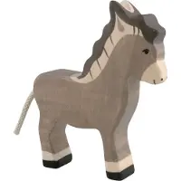 Gollnest & Kiesel Holztiger Spielfigur, aus einem Stück Holz gefertigt, handbemalt, stehend, H 12,8cm, B 2,5cm, L 10,5cm