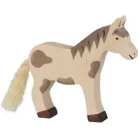 Holztiger Pferd, stehend, gefleckt