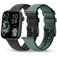 SPC Smartee Duo 2 - Smartwatch Smartwatch con Wechselarmband, 1,78" AMOLED-Display, großer 7-Tage-Akku, 100 Sport, IP68, Bluetooth Calling, Android e iOS - Farbe Schwarz/Grün
