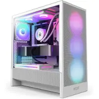 NZXT H5 Flow RGB, Midi Tower, PC, Weiß, ATX, EATX, micro ATX, Micro-ITX, SGCC, Gehärtetes Glas, Gaming