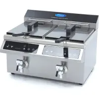 Maxima Gastro Fritteuse - 2 x 8 l - 2 Körbe - mit Ablasshahn - Induktion