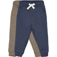 Minymo Jogginghosen - 2er-Pack - Licht Braun Meliert/Blau Melier - - 12 Jahre (152) - Jogginghosen