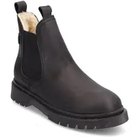 Tamaris Winterboots , Damen, Gr. 37, Warmfutter, schwarz, Elastischer Einsatz, Leder, unifarben, Schuhe Winterboots, Blockabsatz, Chelseaboots, Schlupfschuh, beidseitiger Stretcheinsatz