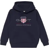 Gant Kids Unisex Archive Shield Raglan Hoodie Evening Blue Größe: 110/116 | Sportbekleidung Outlet | kids | Blau