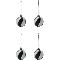 House Doctor - Coil Ornament, Ø 8 cm, schwarz / weiß (4er-Set)