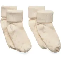 Minymo Baby rib Sock w. ABS (2-pack) offwhite (2000) 15\\18