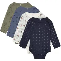 Pippi Baby Bodys l/ä - 4er-Pack - Deep Lichen Green - - 1 Jahr (80) - Body L/Ä