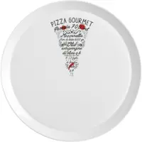 Bormio Gourmet-Pizzateller-Stückdekoration Cm 33 Ronda Rocco Dekoriertes Glas 6er-Pack