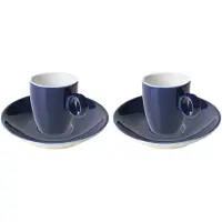 Maastricht porselein Palmer Espressotasse und Untertasse Bart Colour Cafe 6,5 cl Blau 2 Stück