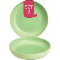 James Cooke Bliss tiefe Teller - 2er-Set, Steingut, √ò 22 cm, Hell grün, Seidenglanz