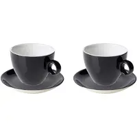 Maastricht porselein Maastricht Porzellan Cappuccino-Tasse und Untertasse Bart Colour Cafe 23 cl Schwarz 2 Stück