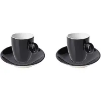 Maastricht porselein Maastricht Porzellan Espressotasse und Untertasse Bart Colour Cafe 6,5 cl Schwarz 2 Stück