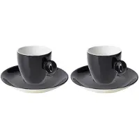 Maastricht porselein Maastricht Porzellan Teller und Kaffeetasse Bart Colour Cafe 17 cl Schwarz 2 Stück