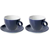 Maastricht porselein Maastricht Porzellan Cappuccino-Tasse und Untertasse Bart Colour Cafe 23 cl Blau 2 Stück