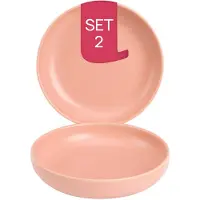 James Cooke Bliss tiefe Teller - 2er-Set, Steingut, Ø 22 cm, lachs rosa, Seidenglanz