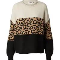 ONLY Rundhalspullover "ONLJADE ANIMAL LS O-NECK NOOS KNT" Kunstfaser, regular fit