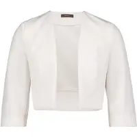 Vera Mont Bolerojacke "Bolero-Jacke mit Kellerfalten", Damen, Gr. 48, weiß (rohweiß), Obermaterial: 90% Polyester PES. 10% Elasthan EL., Jacken Bolerojacke