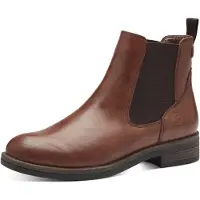 Tamaris Damen Stiefelette Chelsea Boot Stretcheinsätze flach modisch 1-25312-41, Größe:39 EU, Farbe:Braun