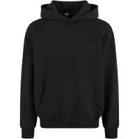 Urban Classics bequemer Herren Hoodie Rippbündchen Kapuze 500 g/m² mit Baumwolle Schwarz