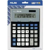 Milan Schwarzer 12-stelliger Taschenrechner Mit Prüftaste In Blisterverpackung