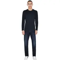 Armani Exchange für Herren. 8NZM77ZJA5Z1510 Maglia marineblauer Pullover (L), Lässig, Baumwolle, Langarm