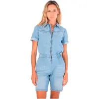 Hurley Oceancare Denim Kurzer Overall Mit Kurzen Ärmeln