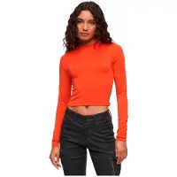 Superdry für Damen. W6011737A Langarm-T-Shirt mit offenem Rücken orange (XS), Lässig