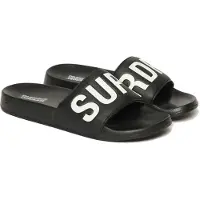 Superdry für Damen. WF310229A Vegane Pool-Flip-Flops Core schwarz (40/41), Wohnung, Keine, Strandbekleidung