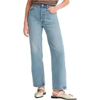 Levi's für Damen. 72693-0219 Ribcage gerade Knöcheljeans blau (23/27), Lässig, Baumwolle, Denim