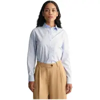 Gant für Damen. 4300348 Regular Fit Hemd aus blauer Popeline (36), Lässig, Baumwolle, Langarm