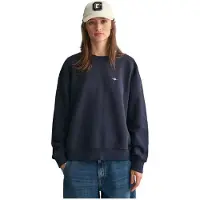 Gant für Damen. 4201414 Shield marineblaues Sweatshirt mit Rundhalsausschnitt (M), Lässig, Baumwolle