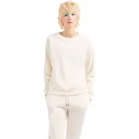 Armani Exchange für Damen. 8NYMLGYJE5Z1130 Beiges Frottee-Sweatshirt (M), Lässig, Baumwolle, Langarm