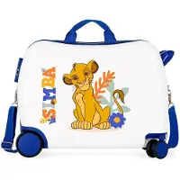 Disney Unisex für Kinder. 2659821 Kinderkoffer 2 multidirektionale Räder Simba Farben weiß, blau -38x50x20cm (OSFA), ABS/Polykarbonat, Kabin