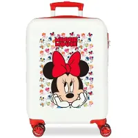 Disney für Mädchen. 2611721 Kabinengröße Koffer Minnie Diva weiß, rot -38x55x20cm (OSFA), Lässig, ABS/Polykarbonat, Kinderbekleidung