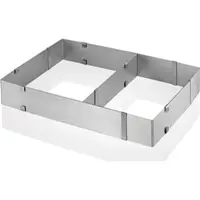Küchenprofi Tortenring eckig Backrahmen BAKE Edelstahl 18,5 x 27,5 - 34 x 52,5cm