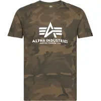 Alpha industries T-Shirt "Basic BL Camo T-Shirt", Herren, Gr. M, grün (olive camo), Obermaterial: 100% Baumwolle, Shirts T-Shirt