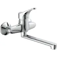 Schutte Küchenarmatur ATTICA, schwenkbarer Wasserhahn Küche für Wandmontage, Mischbatterie Küche, Chrom